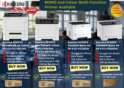 KYOCERA MONO AND COLOUR MULTI-FUNCTION PRINTER